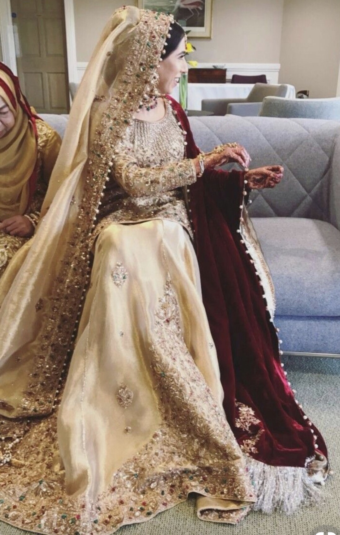 bridal dress with shawl